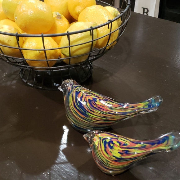 Other - Pair of glass birds blue